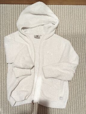 Women Cozy Hooded Teddy Jacket in Off-White,Size M